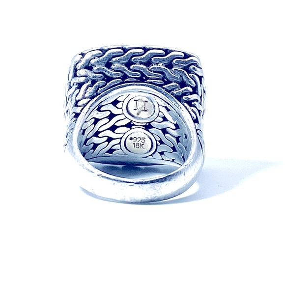 John Hardy Pave Diamond Classic Chain Cocktail Ring - Picture 9 of 9